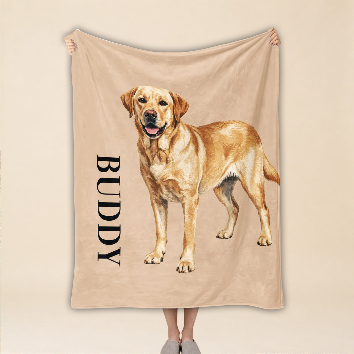 Personalized Dog Blanket – Custom Name & Pet Portrait