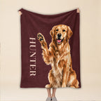 Personalized Dog Blanket – Custom Name & Pet Portrait