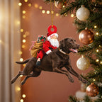 Santa's Dog Express Custom Name Ornament