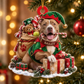 Personalized Dog Christmas Ornament – Santa’s Little Helper Custom Pet Name Ornament